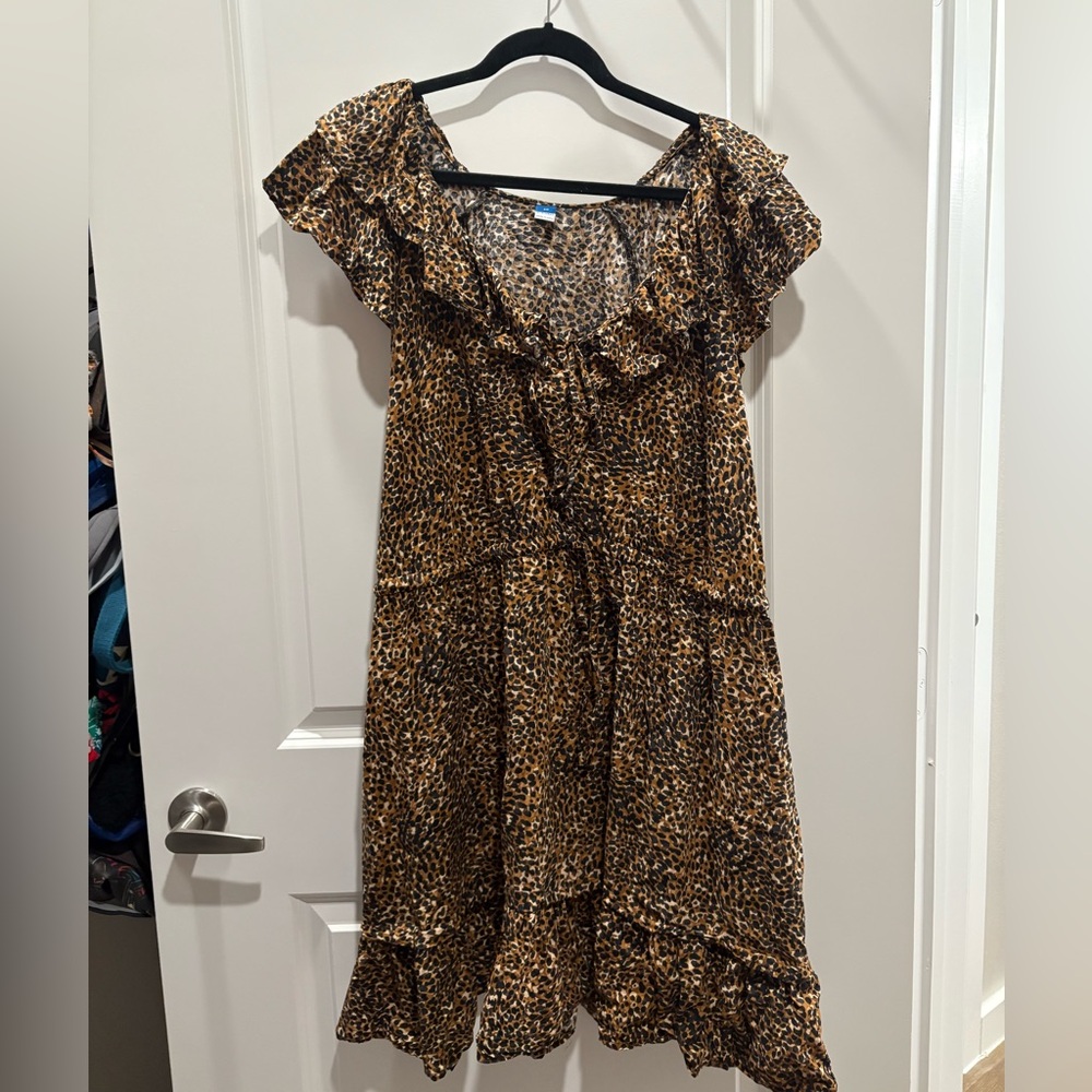 Old Navy Leopard Print Ruffle Dress
